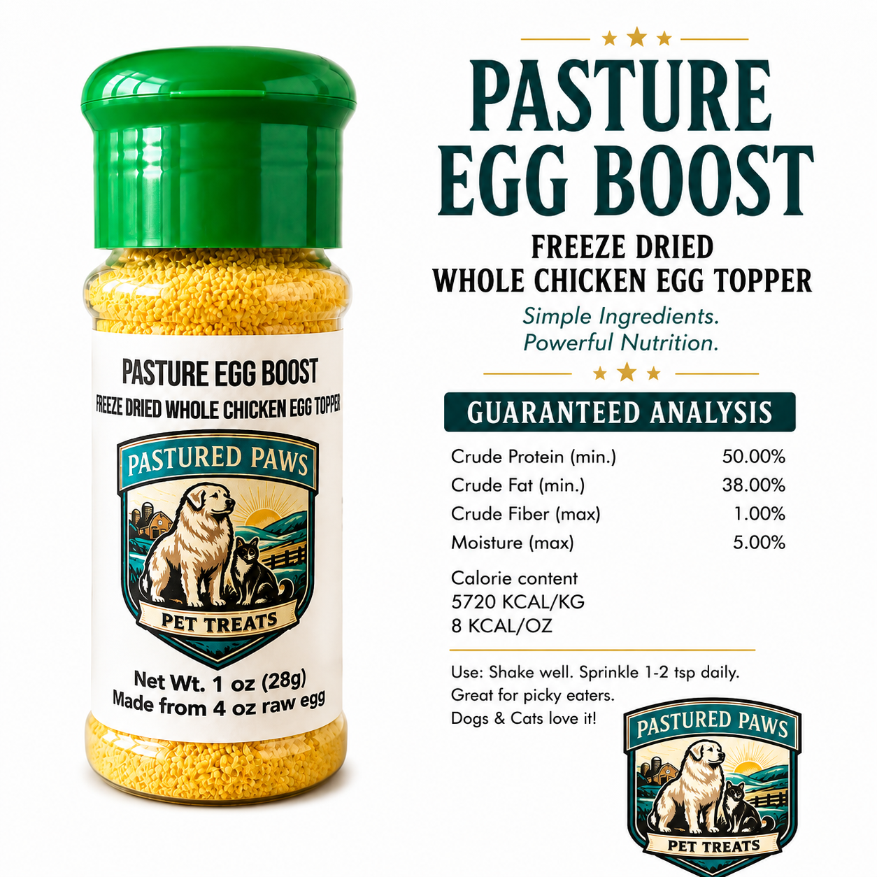 Freeze-Dried Pasture Egg Boost for Dogs & Cats