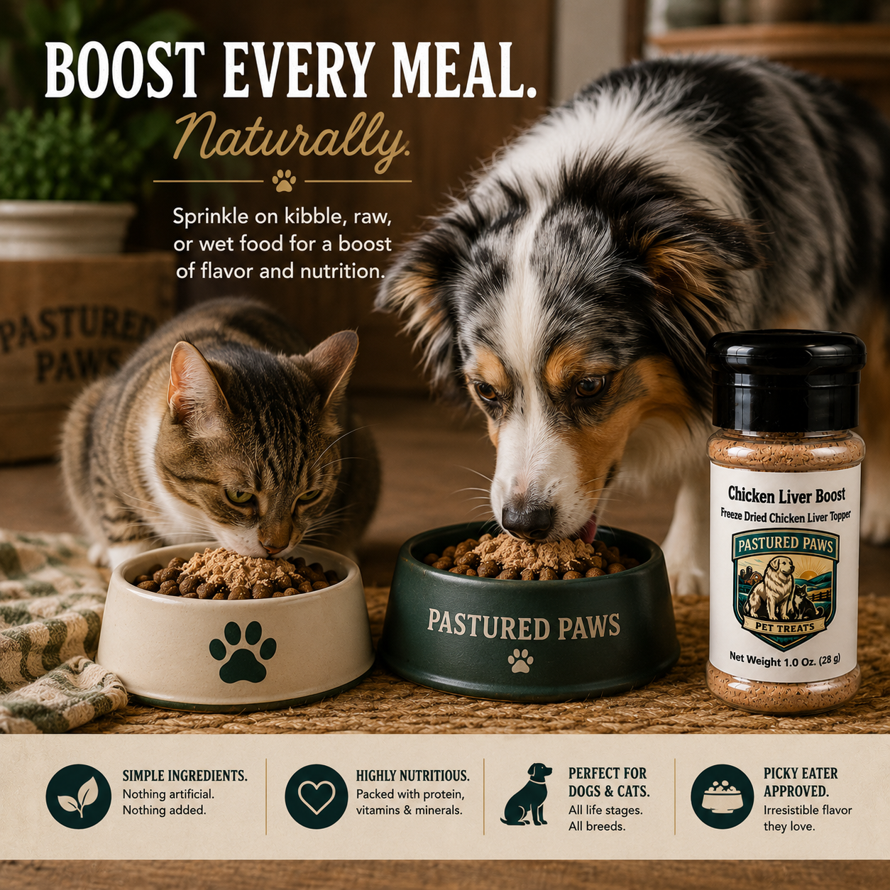 Freeze-Dried Chicken Liver Topper for Dogs & Cats