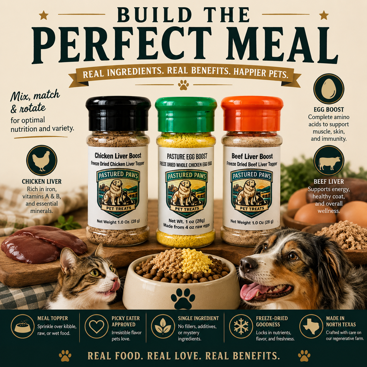Freeze-Dried Chicken Liver Topper for Dogs & Cats