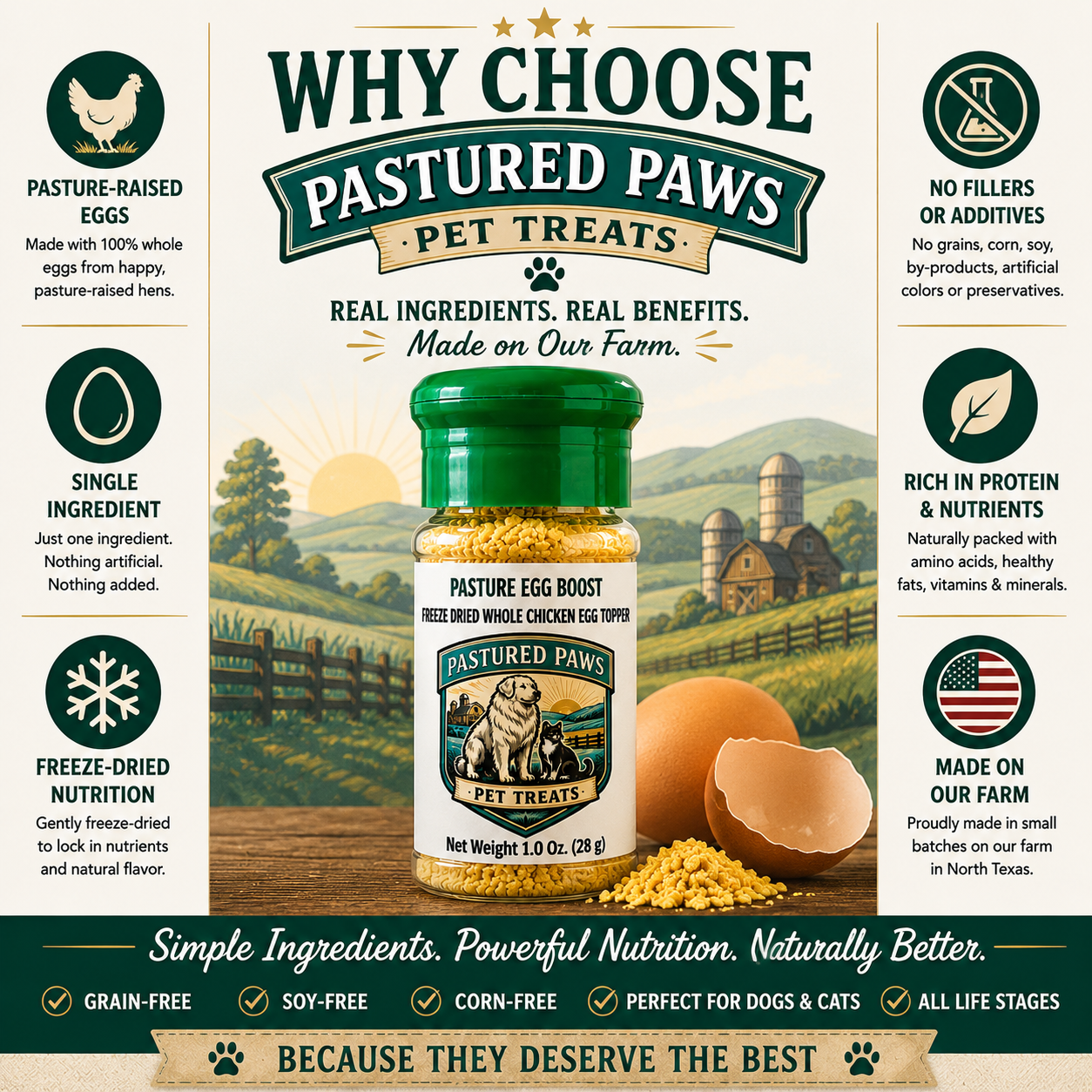 Freeze-Dried Pasture Egg Boost for Dogs & Cats