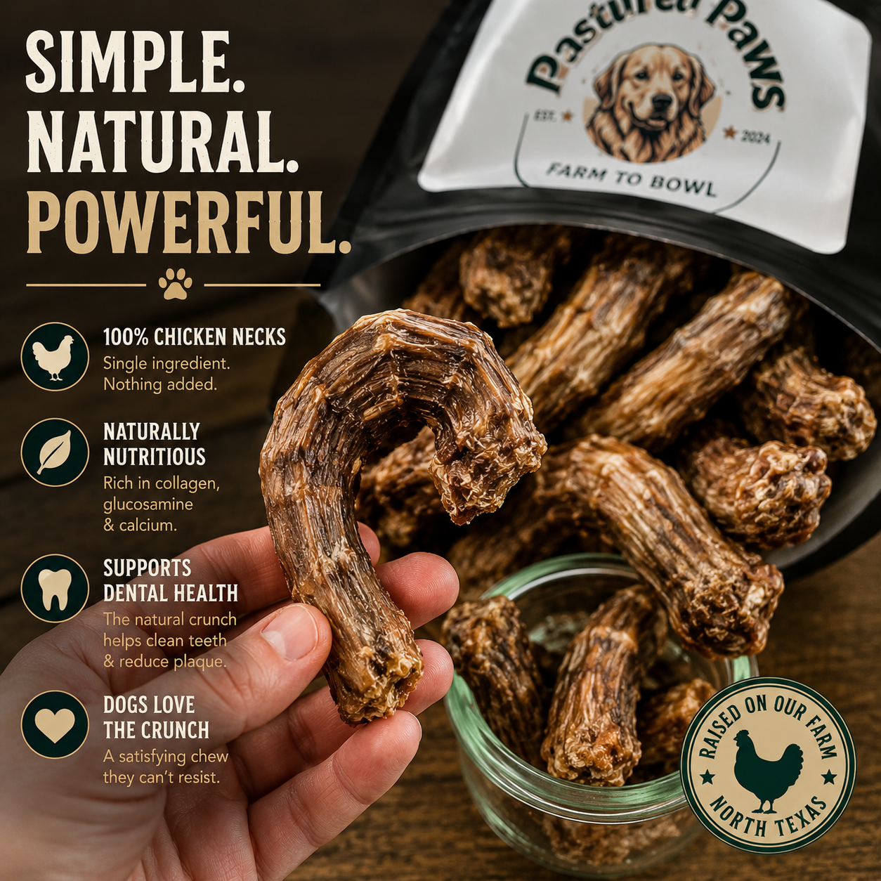 Air-Dried Chicken Necks for Dogs & Cats