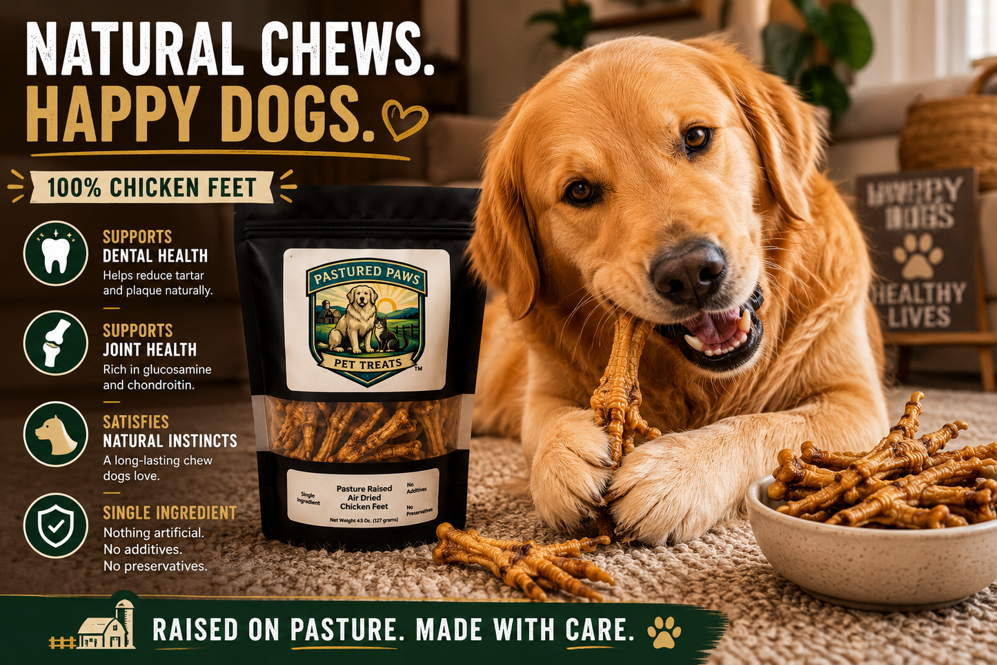 Air-Dried Chicken Feet for Dogs